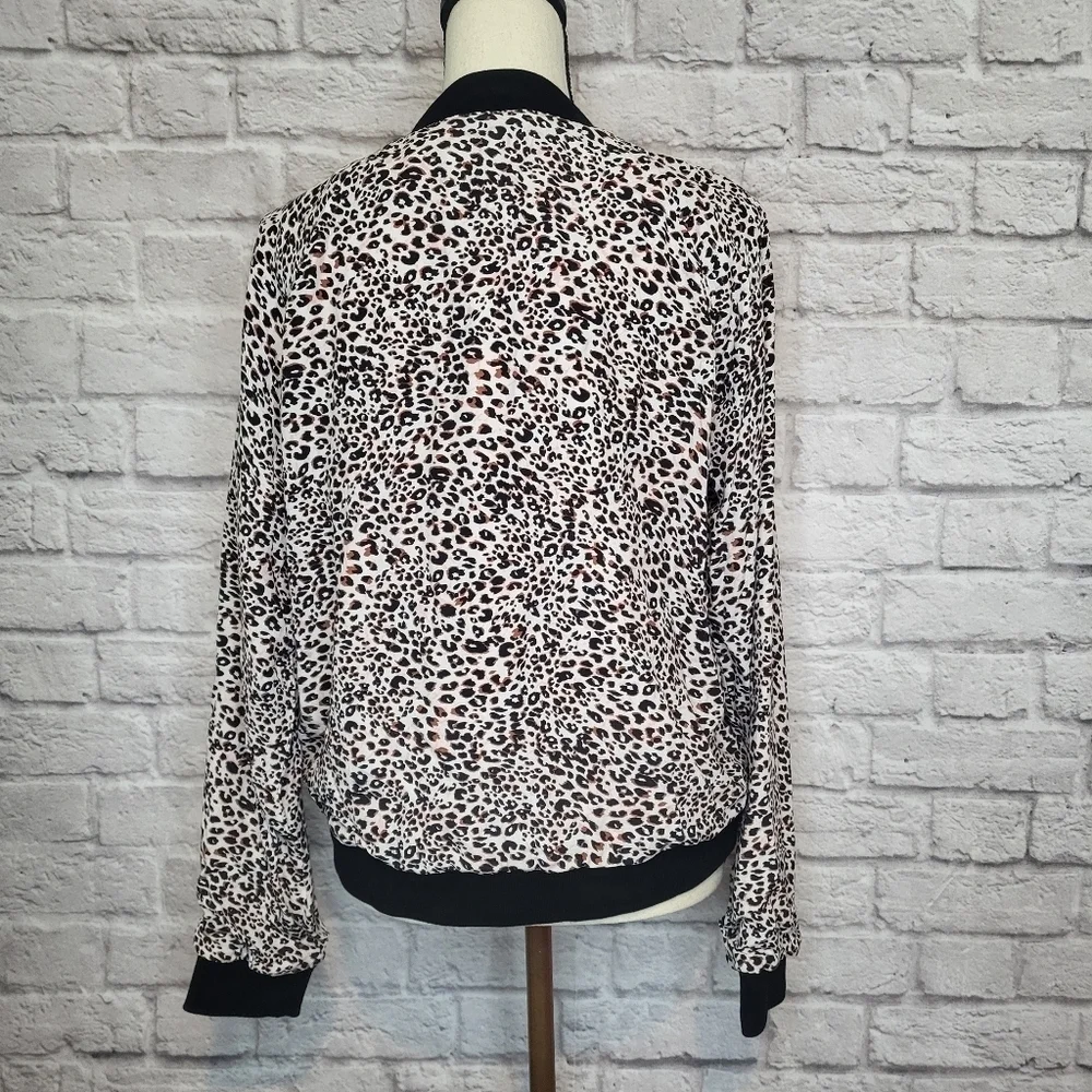 Sanctuary Jacket Havana Bomber Animal Print Zipper Front Side Pockets Size M NWT